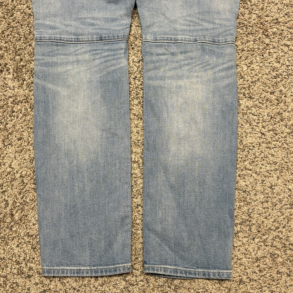 Express Alec Super Skinny Jeans Mens 34x30 Moto Biker Stretch Light Wash Denim - Picture 6 of 13